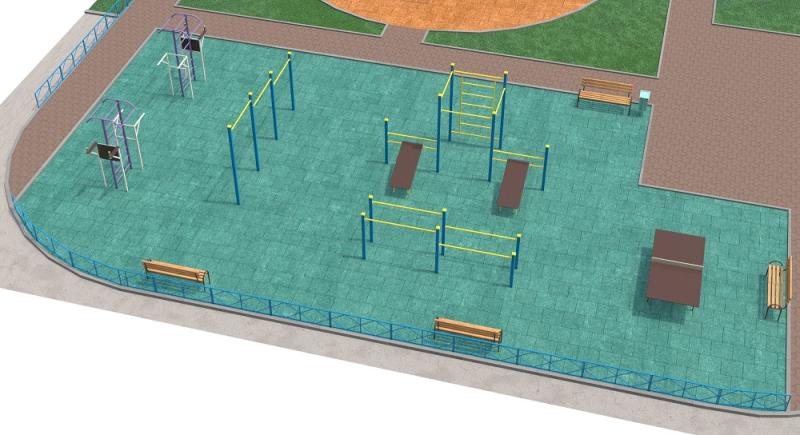 Проект спортивной площадки с столом теннисным в Пензе