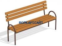 Парковая лавочка со спинкой МАФ 1605 в Пензе