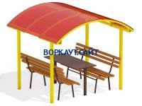 Стол и лавки под навесом МАФ 4005 в Пензе
