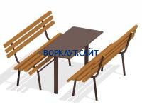 Дачный комплект из 2 лавочек и стола МАФ 1620 в Пензе