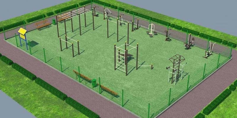 Проект спортивной воркаут площадки с уличными тренажерами - 1467400 рублей в Пензе