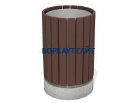 Урна деревянная круглая с бетонным основанием МАФ 1632 в Пензе