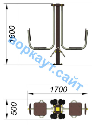 Уличный тренажер "Жим ногами горизонтальный " УТ 003 в Пензе