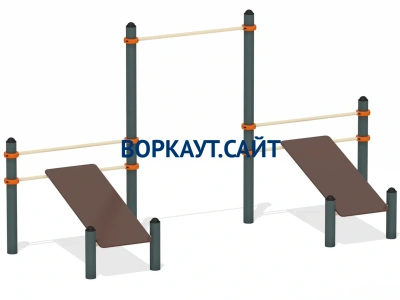 Воркаут с турником и двойной скамьей для пресса ВС-28 в Пензе