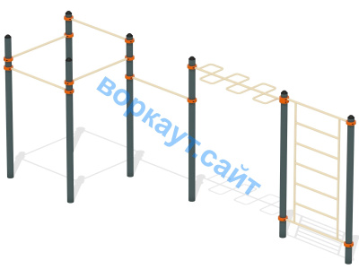 Воркаут турники с шведской стенкой и рукоходом  ВС-21 в Пензе