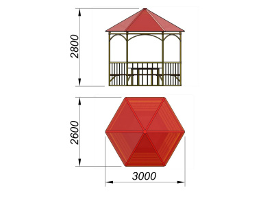 Беседка со столом и лавками МАФ 4121 в Пензе