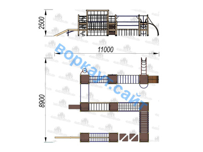Детский спортивный комплекс Полоса препятствий ДСК 3116 в Пензе