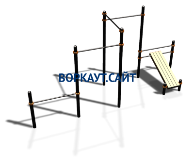 Воркаут комплекс разноуровневых турников со скамьей для пресса ВС-37 в Пензе
