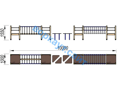 Детский спортивный комплекс Двойной мостик ДСК 3115 в Пензе