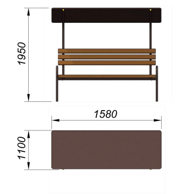 Лавочка под навесом МАФ 1607 в Пензе