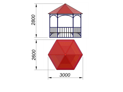 Беседка с лавками МАФ 4120 в Пензе
