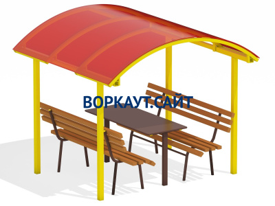 Стол и лавки под навесом МАФ 4005 в Пензе