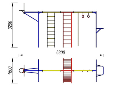 Гимнастический комплекс с баскетбольным щитом МАФ 3001 в Пензе Гимнастический комплекс с баскетбольным щитом МАФ 3001 в Пензе